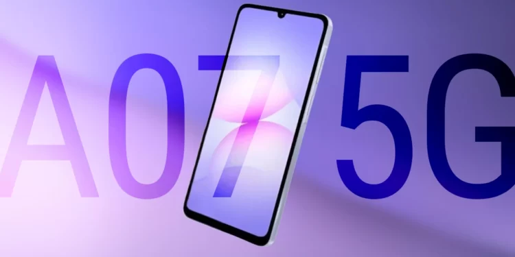 Samsung Galaxy A07s akıllı telefonun resmi ürün görseli