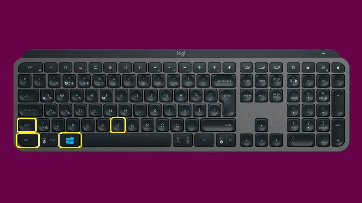 Windows bilgisayarda grafik sürücüsünü yeniden başlatma işlemini temsil eden ekran görüntüsü