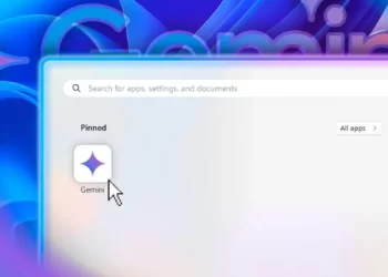 Windows bilgisayarda Gemini yapay zekâ asistanını temsil eden temsili illüstrasyon
