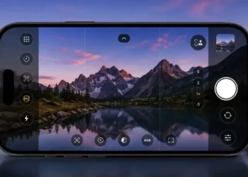 iPhone Kamera uygulamasını gösteren resmi Apple görseli