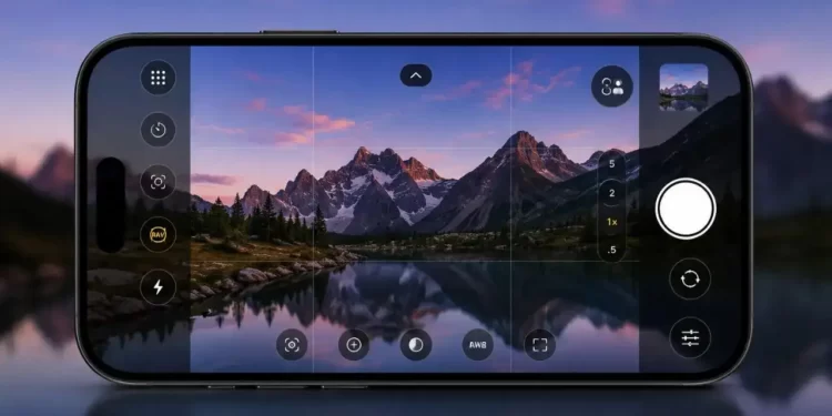 iPhone Kamera uygulamasını gösteren resmi Apple görseli