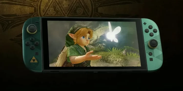 Televizyona bağlı Nintendo Switch 2 docku ve VRR destekli oyun görüntüsünü gösteren temsili görsel