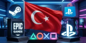 Çocukların dijital oyunlara yaş ve güvenlik denetimiyle erişimini temsil eden illüstrasyon