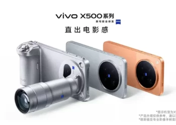 Gelişmiş arka kamera modülüne sahip Vivo X500 serisini temsil eden akıllı telefon görseli